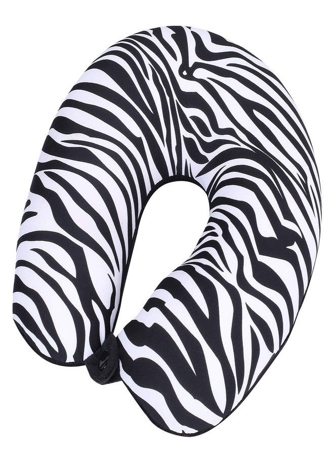 Metron- Zebra Print Dual Comfort Micro Beads U Shaped Travel Pillow Airplane Car Bus Comfort Head Support Neck & Cervical Pillow - Image 1